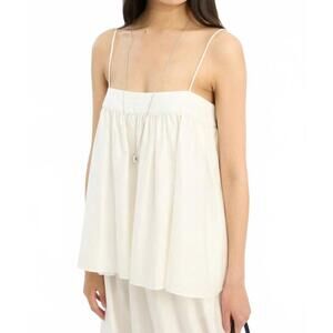 NEW ROTATE striped slip top in bright white